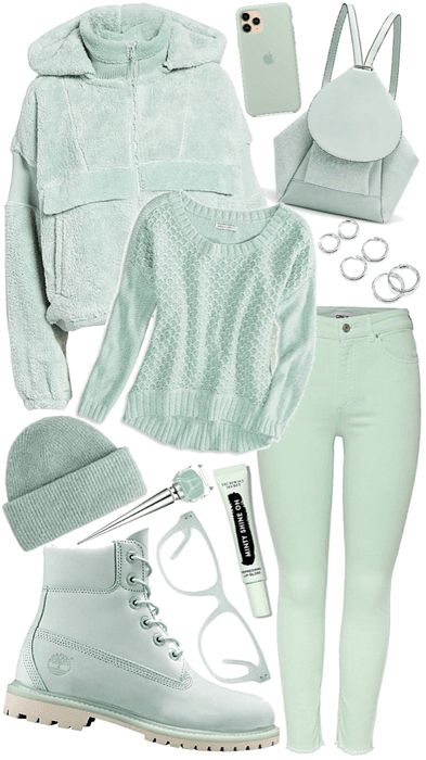 Mint Outfit Aesthetic, Mint Outfit, Summer Palette, Soft Spring, Shoplook Outfits, Color Season, Korean Casual Outfits, Monochrome Fashion, Korean Casual