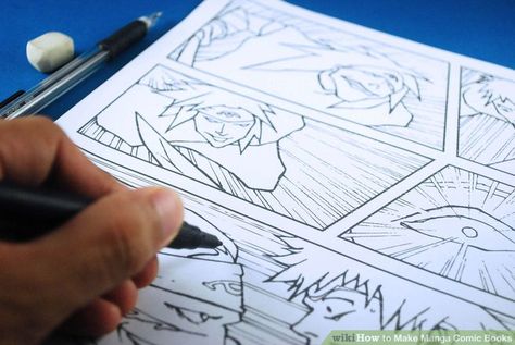 How to Make Manga Comic Books: 4 Steps (with Pictures) - wikiHow Manga Panel Wall, Create Your Character, Create A Comic, Manga Tutorial, Comic Tutorial, How To Make Animations, Comic Drawing, Panel Wall, Manga Artist