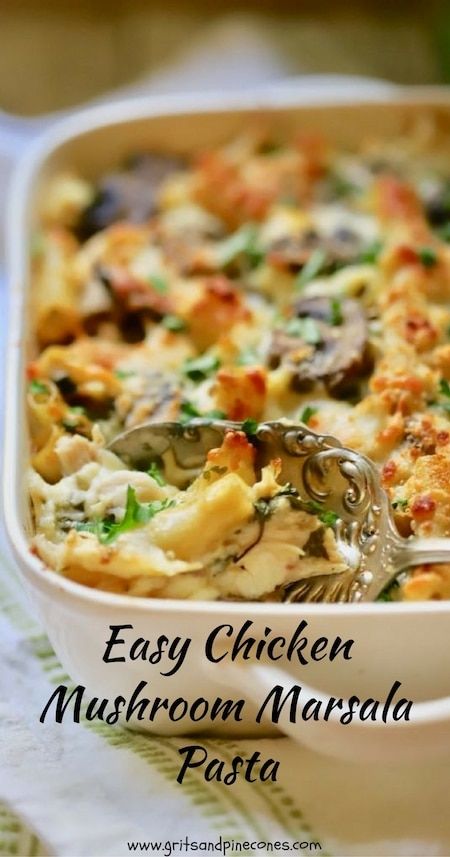 Mushroom Marsala Pasta, Chicken Mushroom Marsala, Chicken Marsala Pasta, Marsala Pasta, Mushroom Marsala, Chicken Mushroom, Food Pasta, Diner Recept, Easy Chicken Dinner Recipes