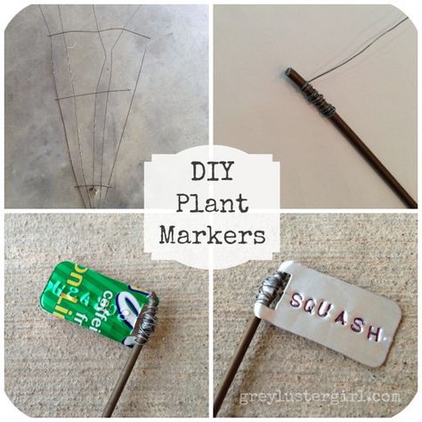 Plant Tags Diy, Plant Markers Diy, Garden Markers Diy, Marker Tutorial, Garden Plant Markers, Diy Marker, Soda Can Crafts, Garden Marker, Aluminum Can Crafts