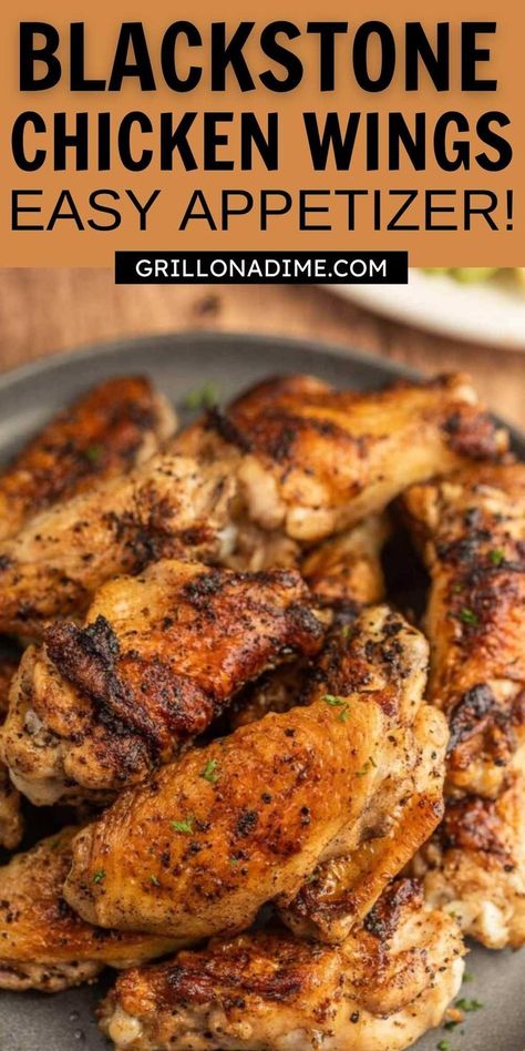 Blackstone Recipe, Homemade Chicken Wings, Blackstone Chicken, Grilled Chicken Wings Recipe, Outdoor Griddle Recipes, Griddle Cooking Recipes, Hibachi Recipes, Cooking Chicken Wings, Chicken Wing Recipes Baked