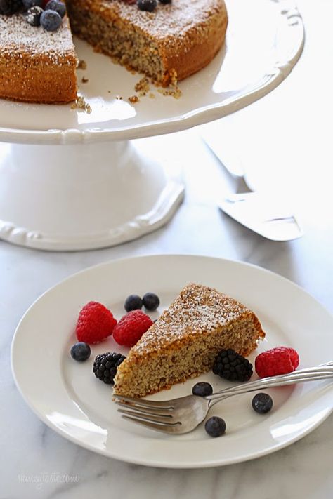 5-Ingredient Almond Cake with Fresh Berries Easy Almond Cake, Easy Almond Cake Recipe, Cake With Fresh Berries, Almond Cake Recipe, Baking Goods, Ww Desserts, Cake Easy, Eat Seasonal, Almond Cake