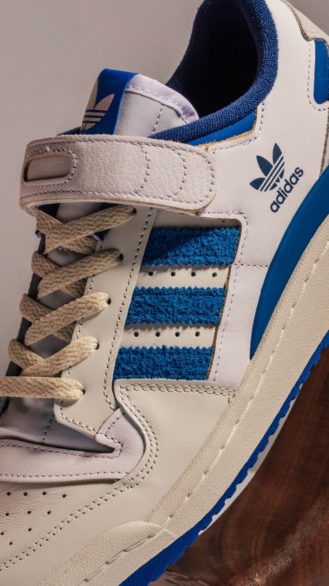 Adidas Forum Low Blue, Aesthetic Adidas Shoes, Adidas Aesthetic, Aesthetic Adidas, Royal Blue Outfits, Forum Low, Adidas Forum, Fresh Shoes, Adidas Sneaker