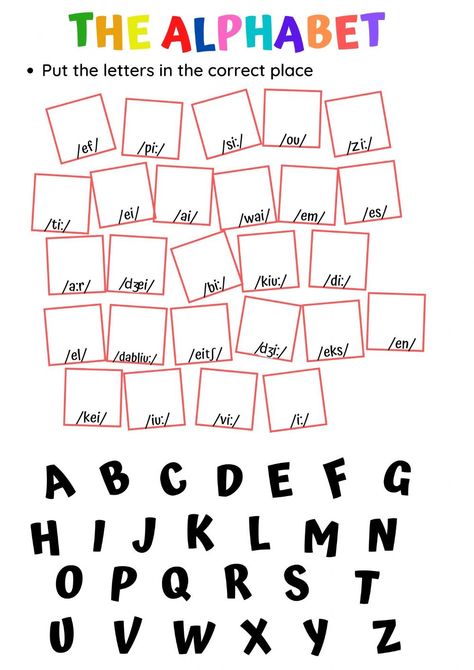 English Kindergarden Worksheet, Abc Worksheets For Kids, Alfabet Worksheet, Elementary English Activities, Learning The Alphabet Activities, English Alphabet Worksheets, Alphabet Exercise, Alphabet In English, Teach Abc