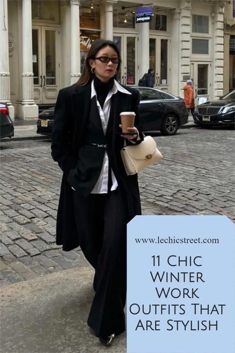 11 Chic Winter Work Outfits That Are Stylish. Looking for winter work outfit that are fashionable work outfits. Winter work outfits that are chic and fashionable for winter work style. These winter work clothing can go from office to dinner outfits. Plenty of winter working outfit inspo and plenty of winter outfit inspiration for the office. #winterworkoutfit #winterworkoutfits #winterworkstyle #winterworkclothing #workoutfits #winterworkclothing Work Outfit Winter, Work Outfits Winter, Winter Office Outfits, Winter Work Outfit, Fashionable Work Outfits, Networking Outfit, Winter Business Outfits, Winter Work Outfits, Working Outfit