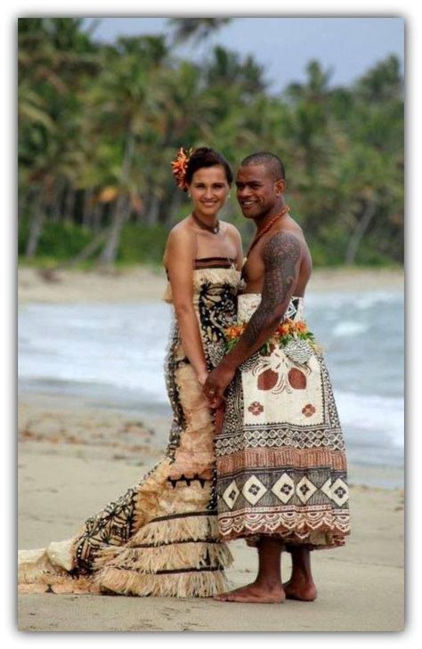 Fijian Wedding Dress, Fiji Traditional Clothing, Fijian Clothing, Fijian Wedding, Polynesian Wedding, Grass Skirts, Wedding Dress Code, Polynesian Dress, Fiji Wedding