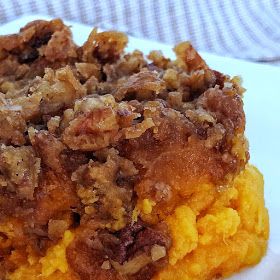 Donuts2Crumpets: Copycat Ruth's Chris Sweet Potato Casserole Ruths Chris, Sweet Potato Crunch, Ruths Chris Sweet Potato Casserole, Holiday Meal Planning, Sweet Potato Souffle, Ruth Chris, Sweet Potato Recipe, Pecan Topping, Barbecue Sauce Recipes