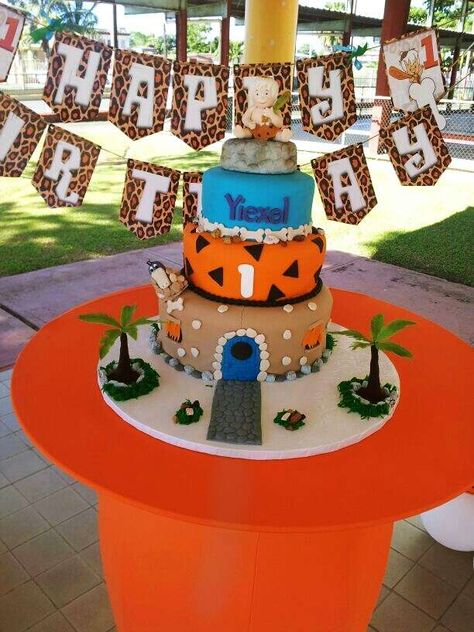 The Flintstones Birthday Party Ideas | Photo 7 of 22 Flintstones Birthday Party, Flintstone Birthday, Flintstone Party, Flintstones Party, Flintstones Birthday, Bamm Bamm, Twin Birthday Parties, Birthday Cake For Him, Twins 1st Birthdays