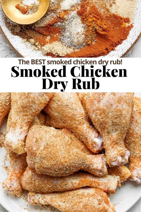 Bbq Smoked Chicken, Smoked Chicken Rub, Chicken Dry Rub, Chicken Rub Recipes, Chicken Seasoning Recipes, Smoked Chicken Recipes, Wooden Skillet, Dry Rub For Chicken, Grilling Ideas