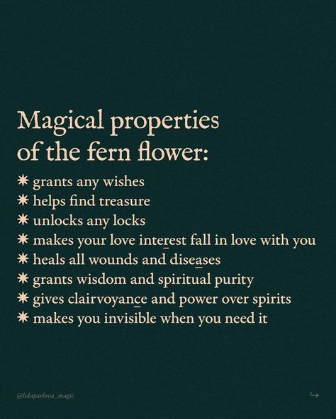 Fern Meaning, Witchcraft Inspiration, Leaves Meaning, Fern Flower, Slavic Folklore, Fern Plant, Kitchen Witch, My Childhood, Fern