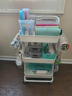 Life at 50 and Beyond!: DOLLAR STORE ORGANIZATION: MULTIPURPOSE CRAFTING CART HACKS AND IDEAS FOR UTILITY CART Planner Cart, Cart Organization, Dollar Store Organization, Diy Organizers, Craft Room Organisation, Ikea Cart, Craft Holder, Craft Cart, Organization Cart