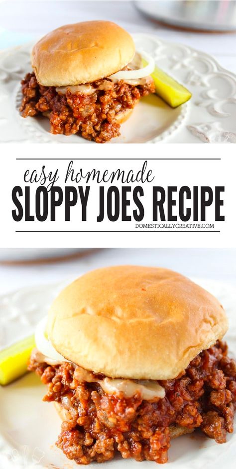 Homemade Sloppy Joe Recipe, Sloppy Joe Recipe, Homemade Sloppy Joes, Joe Recipe, Sloppy Joes Recipe, Sloppy Joe, Sloppy Joes, Beef Dinner, Beef Dishes