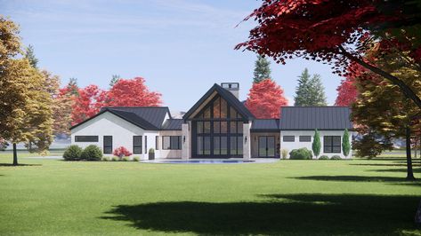 PLANS 2,000 TO 3,000 SQ FT | Mysite Scandinavian House Plan, Vertical Wood Siding, Standing Seam Metal Roof, Ranch House Plan, Clerestory Windows, Modern Style House Plans, Modern Ranch, Modern House Plan, Modern Farmhouse Plans