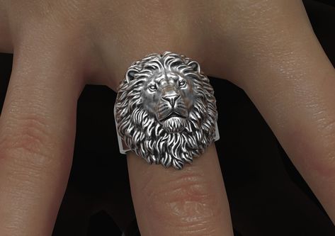 Aslan Lion, Ring Men Silver, Wild Lion, King Ring, Leo Lion, Lion Ring, Lion Pendant, Gold Jewelry Simple Necklace, Wedding Gifts For Groom