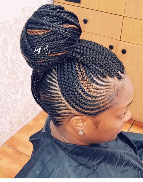 Corn Roll Updo Braid Hairstyles, Feed In Braids Mohawk Hairstyles, Corn Roll Styles, Crossover Cornrows, Corn Rolls With Heart, Canrows Going Back, Corn Rows Braids Black Women With Heart, Corn Roll Hair Styles, Big Cornrows Hairstyles