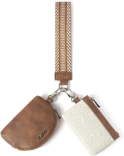 Amazon.com: CLUCI Dual Pouch Wristlet Wallet Detachable Leather Keychain Wallet for Women Clutch Zipper Coin Purse Beige With Brown : Clothing, Shoes & Jewelry Dual Pouch Wristlet, Brown Clothing, Zipper Coin Purse, Wallet For Women, Keychain Wallet, Wristlet Wallet, Leather Keychain, Purse Pouch, Phone Bag