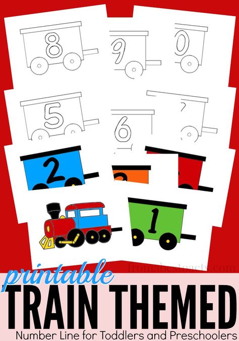 Perfect for toddlers and preschoolers that are obsessed with trains!  This printable number line is available in both color and black and white and would be the perfect addition to your homeschool room!: Trains Preschool, Transportation Theme Preschool, Train Crafts, Train Template, Transportation Crafts, Transportation Preschool, Train Theme, Homeschool Room, Transportation Theme