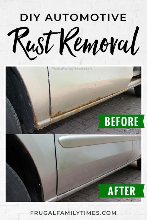 A quick and easy tutorial: how to get rid of rust on a car on a budget. Make your beater better! DIY rust repair. Saving money on fixing up your car. Car Rust Repair, Car Paint Repair, Car Repair Diy, Car Diy, Car Care Tips, Remove Rust, Rust Removal, Paint Repair, Car Fix