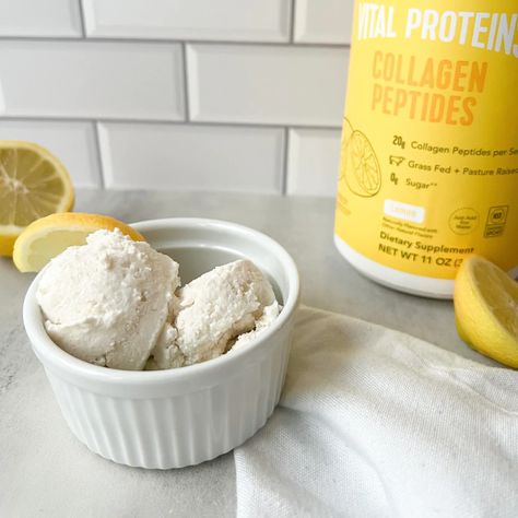 Flavor Up Your Summer With This Lemon Coconut Sorbet - Vital Proteins Bone Broth Collagen, Recipe Using Lemons, Sorbet Is, Collagen Recipes, Coconut Sorbet, Vital Proteins Collagen Peptides, Protein Yogurt, Lemon Coconut, Vital Proteins