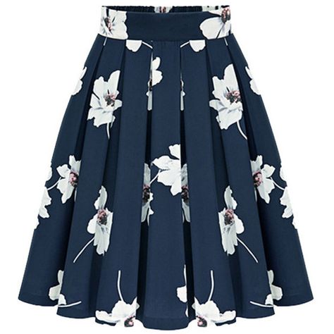 Flowers Print Chiffon Pleated Navy Skirt ($20) ❤ liked on Polyvore featuring skirts, vintage skirts, navy blue skirt, floral chiffon skirt, floral print skirt and pleated chiffon skirt Navy Pleated Skirt, Gaun Koktail, Blue Pleated Skirt, Rok Mini, Pleated Chiffon Skirt, Blue Floral Skirt, Pleated Skirt Short, Rock Outfit, Midi Flare Skirt