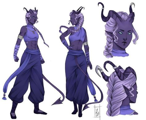 blue / purple / lilac skinned tiefling character concept portraits female with horns and long tail  fighter / monk Tiefling Female, Male Character, Dungeons And Dragons Characters, Dnd Art, Wow Art, Afro Art, Arte Fantasy, Fantasy Rpg, Female Character Design