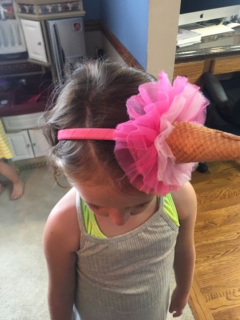 Ice Cream Cone Headband, Ice Cream Headband, Ice Cream Social Party, Candy Costume, Candy Costumes, Ice Cream Social, Make Ice Cream, Ice Cream Party, An Ice Cream