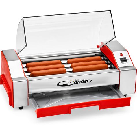 PRICES MAY VARY. GRILL LIKE A PRO ANYWHERE: Designed to make the perfect hot dog every time; the 6 Hot Dog Roller from The Candery boasts a commercial-grade stainless steel grill, 4 non-stick rollers with 6 sausage capacity, easy temperature control, and removable drip pan that lets you make great tasting hot dogs, kielbasa, sausages, egg rolls and more with a at-home hot dog machine. SAFE AND EASY TO COOK & KEEP WARM : Grill hot the way you like it with easy high and low dual-temperature heat c Hot Dog Machine, Hot Dog Rollers, Hot Dog Roller, Mini Hot Dogs, Grill Machine, Delicious Family Dinners, Outdoor Cooker, Stainless Steel Grill, Electric Grill