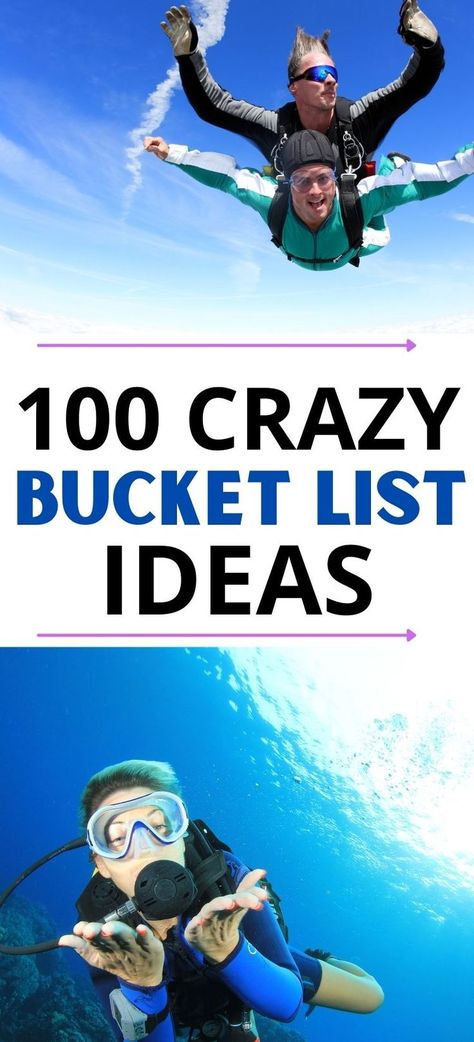 Because what is life without a little excitement in it? These are the best crazy bucket list ideas to try at least once in your lifetime! Weird bucket list ideas, fun bucket list ideas, crazy ideas for your bucket list. Bucket List Ideas Crazy, Crazy Bucket List Ideas, Fun Bucket List Ideas, Crazy Bucket List, Lifetime Bucket List, Best Bucket List, Bucket List Life, Best Places To Vacation, What Is Life