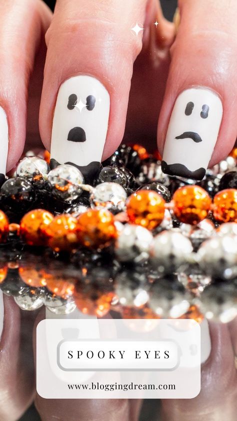 Create an eerie effect with nail decals or freehand drawings of creepy eyes staring out from your nails. This design is sure to grab attention. Halloween Nails Diy, Halloween Manicure, Spooky Eyes, Halloween And Fall, Haunted House Props, Different Nail Shapes, Matte Nail Polish, Chic Halloween, Trends For 2024