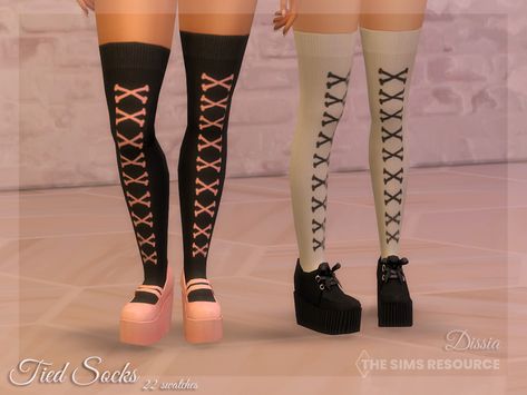 The Sims Resource - Tied Socks Sims 4 Tie Accessory, Ts4 Accessories, Sims 4 Cc Goth, Alpha Cc, Sims 4 Challenges, Cc Sims4, Sims 5, Sims 4 Mm Cc, Sims 4 Mm