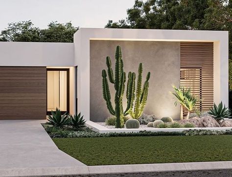 Modern Facades, Entryway Modern, Modern Residential Architecture, Texas House, Modern Exterior House Designs, Desert Homes, Have Inspiration, Front Yard Landscaping Design, Dream House Exterior