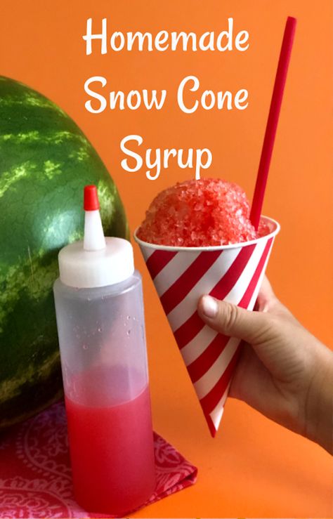 Homemade Snow Cone Syrup with Kool-Aid - Handmade Happy Hour Wedding Cake Snow Cone Syrup Recipe, Homemade Snow Cone Syrup, Snow Cone Syrup Recipe, Homemade Snow Cones, Recipes Treats, Homemade Snow, Homemade Lollipops, Tomato Cage Christmas Tree, Snow Cone Syrup