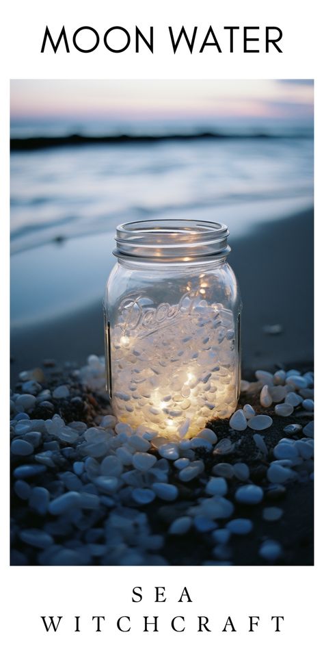 Looking for ways to incorporate moon water into your sea magic as a eclectic witch? This post shares 15 methods to use this versatile tool in ocean-themed spells, potions, ritual offerings, baths, and more. Harness lunar power to boost sea witchcraft, charge tools, cleanse spaces, encourage prophetic dreams, manifest goals, and deepen your craft. Water Ceremony, Sea Witchcraft, Ocean Witch, Water Magick, All Moon Phases, Dreams Manifest, Witch Types, Manifest Goals, Sea Magic