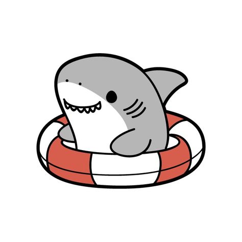 shark on a inflatable Shark Cartoon Drawing Cute, Cute Sea Animal Drawings, Cute Shark Doodle, Shark Cute Drawing, Cartoon Shark Drawing, Simple Shark Drawing, Cute Shark Art, Cute Shark Drawing, Shark Wallpaper Iphone