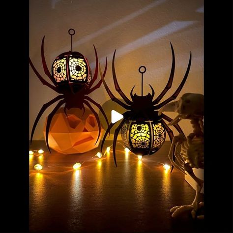 Free Spider Lantern SVG for Cricut Lantern Svg, Lantern Craft, Spooky Spiders, Cricut Halloween, Halloween Silhouettes, Lantern Design, Spooky Decor, Diy Party Decorations, Diy Halloween Decorations