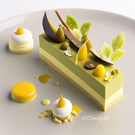 Gourmet Desserts Presentation, Dessert Tarts Mini, Pastry Cake Recipes, Pistachio Dessert, Fine Dining Desserts, Gourmet Food Plating, Dessert Restaurants, Pastry Design, Dessert Presentation