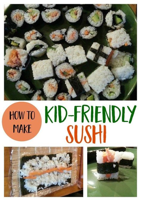 How to Make Kid Friendly Sushi: Skip the raw fish and make sushi at home using kid-friendly ingredients.| #sushi #kidfood #kidfriendly #healthyfood #rice Sushi Healthy, Make Sushi At Home, Sushi For Kids, Sushi Ideas, Sweet Potato Smoothie, Healthy Sushi, Kid Lunches, Make Sushi, Sushi At Home