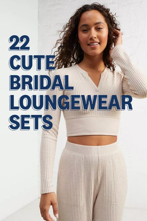 Lounge Wear Bridesmaids, Sweatpants Getting Ready Wedding, Bridal Lounge Set, Bachelorette Lounge Wear, Getting Ready Sweatsuit Wedding, Wedding After Party Outfit Casual, Morning After Wedding Outfit, Wedding Week Outfits Brides, Get Ready Wedding Outfit