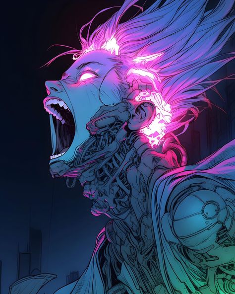 Cyberpunk Aesthetic Character Art, Sci Fi Manga, Cyborgs Art, Neon Noir, Cyberpunk Aesthetic, Arte Cyberpunk, Cyberpunk Character, Cover Art Design, Figure Drawing Reference