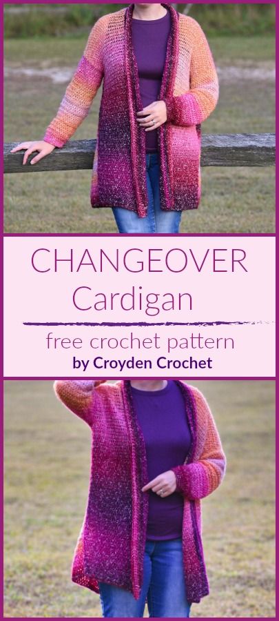 The Changeover Cardigan is a lightweight cardi that makes for a great layering piece for your wardrobe. #crochetcardigan #beginnercardigan #crochetsweater #freecrochetpattern #beginnercrochetpattern Shawl In A Ball, Crocheted Cardigan, Crochet Free Patterns, Crochet Cardigan Pattern Free, Simply Crochet, Crochet Sweater Pattern Free, Crochet Dresses, Crochet Jacket, Crochet Cardigan Pattern