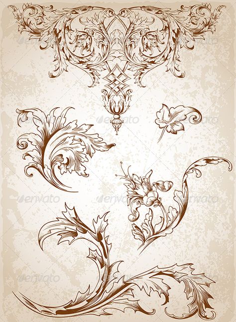 victorian vintage images - Google Search                              … Elegance Photography, Victorian Tattoo, Vintage Flower Tattoo, Motif Arabesque, 16 Tattoo, Filigree Tattoo, Ornament Drawing, Vintage Elements, Victorian Vintage