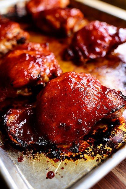 Sweet Bbq Chicken, Oven Bbq Chicken, Bbq Chicken Thighs, Baked Bbq Chicken, Ree Drummond, The Pioneer Woman, Summer Dinner, Oven Roast, Chicken Thigh Recipes