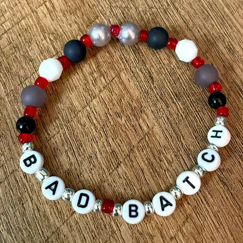 Star Wars Bracelet Bad Batch Handmade New Without Tags Always Open To Bundles And Offers! Ahsoka Bracelet, Star Wars Beaded Jewelry, Starwars Bracelet, Star Wars Bracelet, Pandora Star Wars Bracelet, Freindship Bracelets, Bracelets Inspiration, Bracelet Inspo, Bad Batch