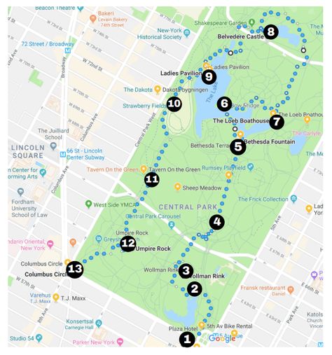 NYC | A Walking Tour Of Central Park - Manhattanite Cental Park, Nyc Walking, Central Park Map, New York Trip Planning, Dc Vacation, Nyc Itinerary, Nyc Pics, Tavern On The Green, Walking Map