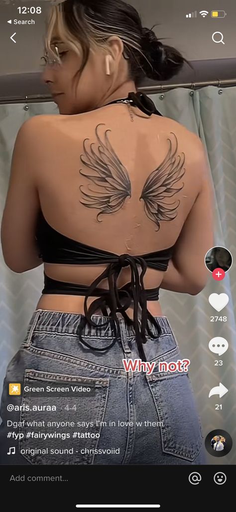 Fairy Wings Tattoo On Back Women, Butterfly Wings Tattoo On Back, Fairy Wings Back Tattoo, Fairy Wings Tattoo, Wings Tattoo On Back, Wings Back Tattoo, Fairy Wing Tattoos, Butterfly Wing Tattoo, Baddie Tattoos