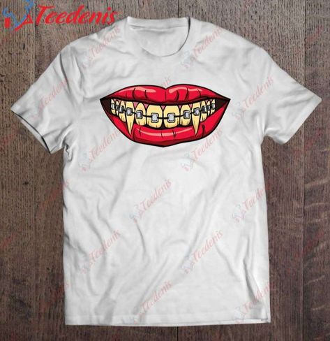 Fangs Halloween, Dentist Halloween, Halloween Teacher Gifts, Orthodontics Braces, Vampire Fangs, Teacher Halloween, Teachers Halloween, Trending Tshirts, Halloween Gift