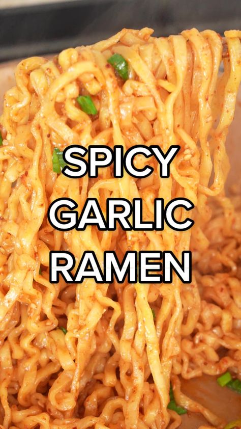 How To Make Spicy Ramen Noodles, Spicy Bowl Recipes Tiktok, Spicy Cheese Ramen, Spicy Garlic Ramen, Buldak Ramen Recipe, Spicy Ramen Noodle Recipes, Spicy Ramen Recipe, Shin Ramen, Garlic Ramen