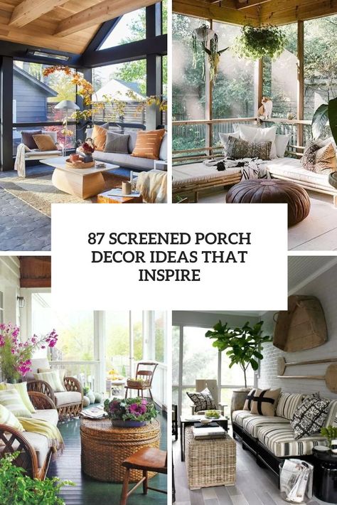 screened porch decor ideas that inspire cover Enclosed Patio Decor Ideas, Furniture For Screened In Porch, Screen Porch Decor, Screen Porch Decorating Ideas, Sunporch Decorating Ideas, Enclosed Front Porch Ideas, Small Enclosed Porch, Porch Furniture Layout, Screened Porch Ideas