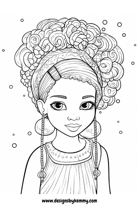 Celebrating Diversity: Beautiful Black Girls Coloring Pages for Creative Fun - ColorfulFam: Free & Premium Coloring Pages for the Whole Family Free Color Pages, Gracie Corner, Girls Coloring Pages, Celebrating Diversity, A Coloring Page, Diverse Characters, Woman Sketch, Girls Together, Coloring Pages For Girls