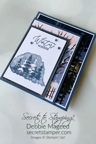 Magical Meadow Winter Card for Creative Creases #65 Magical Meadows Stampin Up Cards, Su Magical Meadow, Stampin Up Winter Meadow Cards, Su Magical Meadow Cards, Stampin Up Winter Cards, Stampin Up Magical Meadow Cards, Stampin Up Magical Meadow, Stampin Up Winter Meadow, Winter Meadow Stampin Up Cards